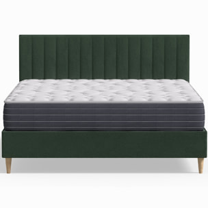 Pack lit en velours + Matelas mémoire de forme - ELIOT & MEMO HR