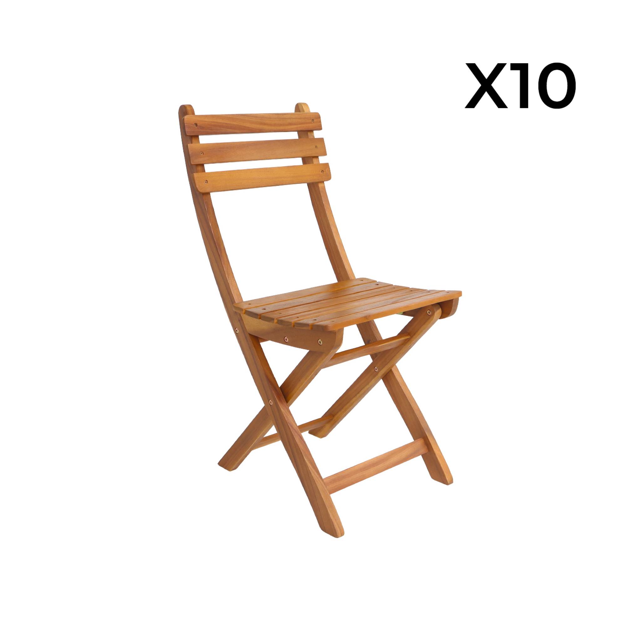 Table de jardin bois d'acacia + 10 assises CALENA + SENORA