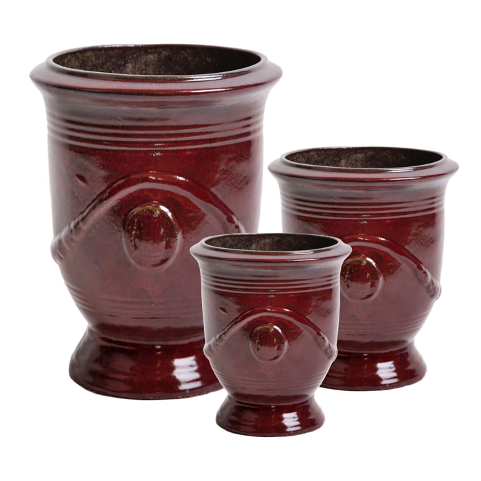 Set Di 3 D.62/46/36 Cm Vaso Andalusia  - Pezzi 1 - 62X65X62cm - Colore: Rosso  - Bianchi Dino - Decori Casa E Complementi