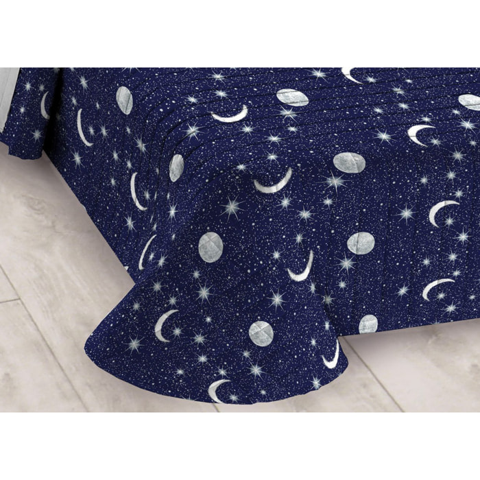 Quilt Trapuntino Piumino Estivo 100gr/mq Microfibra Disegno Diadema Pianeti e Stelle