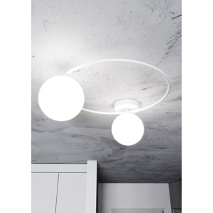 Lampada a sospensione SOPRA in acciaio bianco opaco
