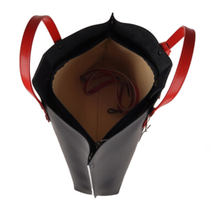 Borse Donna colore Rosso-in pelle Made in Italy L46 cm X W30 cm X H8 cmcm