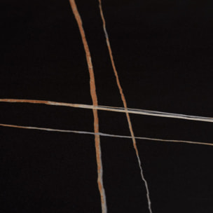 ICARE - Ensemble n°1: table bistrot rect. 120x70cm en céramique marbré noir