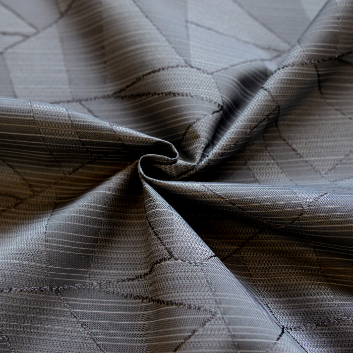 Tissu de nappage damassé à motifs géométriques - Gris anthracite