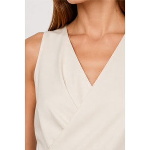 Kocca - Top smanicato con scollo a V e orlo asimmetrico Donna