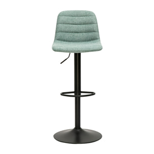 Tabourets de bar réglables pivotants 360° en tissu effet velours texturé céladon et métal (lot de 2) SAURY