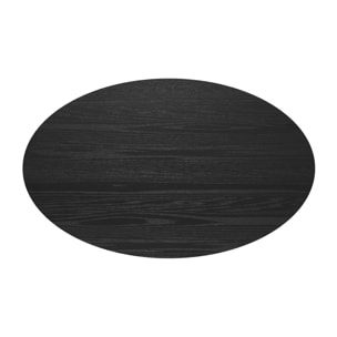 Table ovale 4 personnes en bois noir 130 cm - Eddy