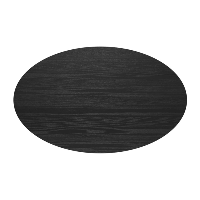 Table ovale 4 personnes en bois noir 130 cm - Eddy