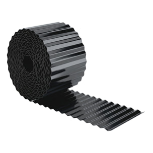 Valla de Jardín Metálica, 650x20 cm, Valla de Jardín Exterior de Acero Galvanizado Corrugado Resistente, Fácil de Instalar, para Huerto, Patio, Terraza, Césped, Gris Oscuro