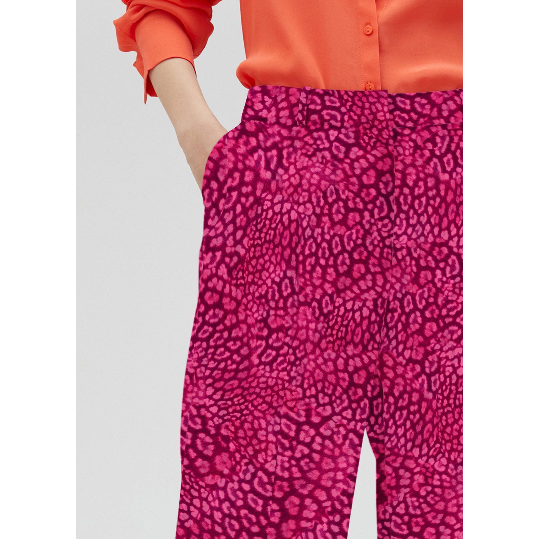 Pantaloni dritti stampa animalier