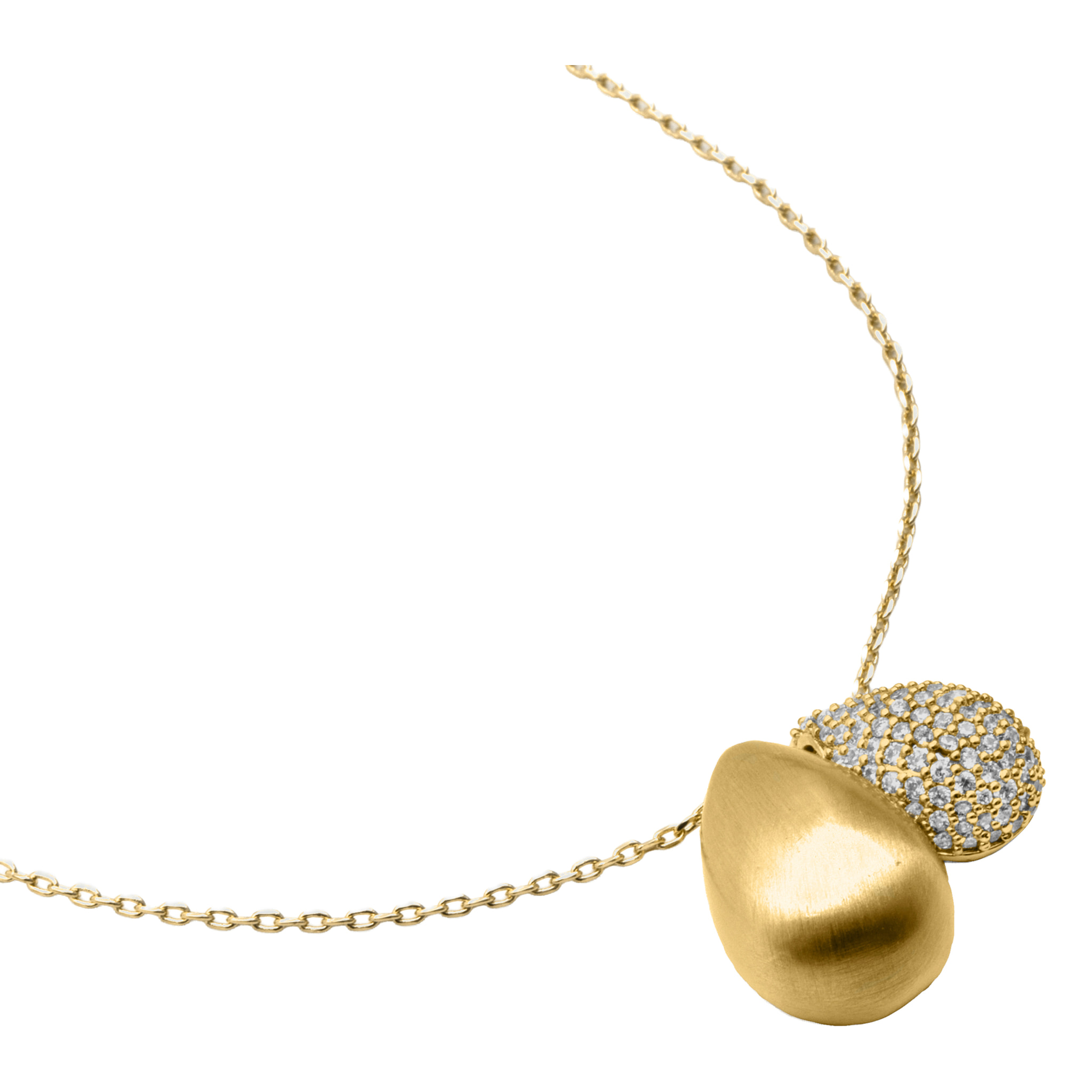 Collar de Circonita Brillante acabado en oro amarillo de 18k