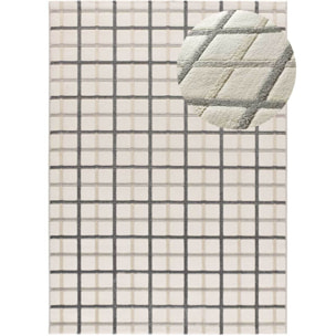 KARISMA Alfombra de cuadros con relieve gris, varias medidas disponibles.