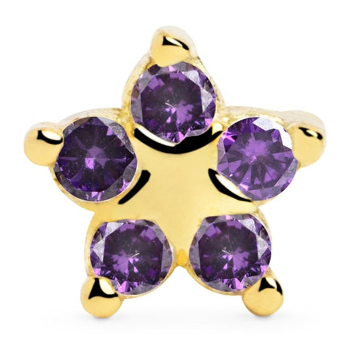 Orecchino singolo Star Spark Lavender Argento Placcato Oro