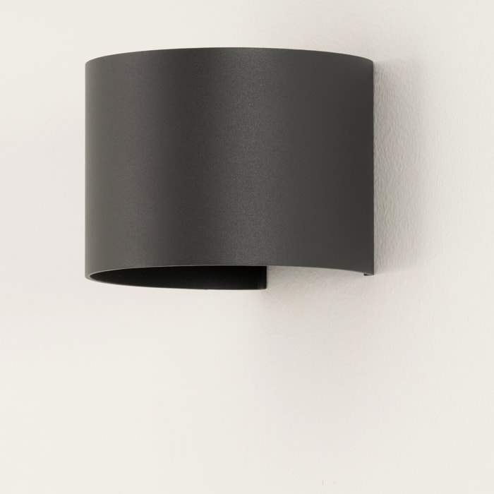 Forlight Axis Round aplique exterior en forma oval con led en blanco cálido 3000K en color gris urbano