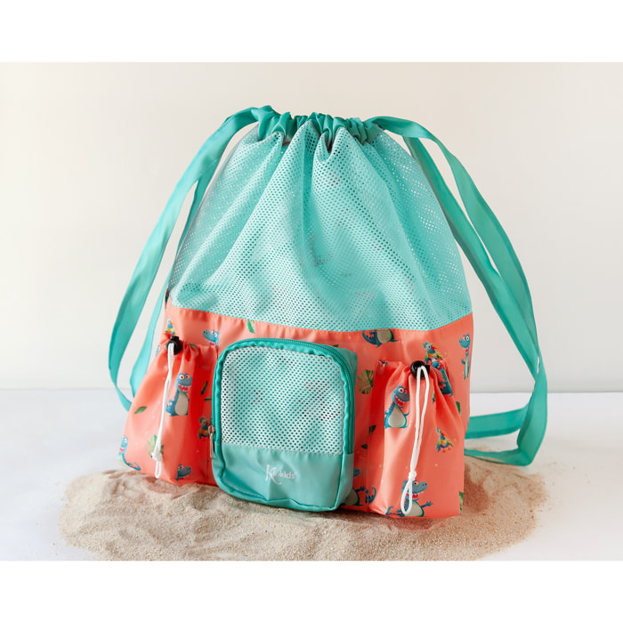 BOLSO DE PLAYA COCODRILOS NARANJA