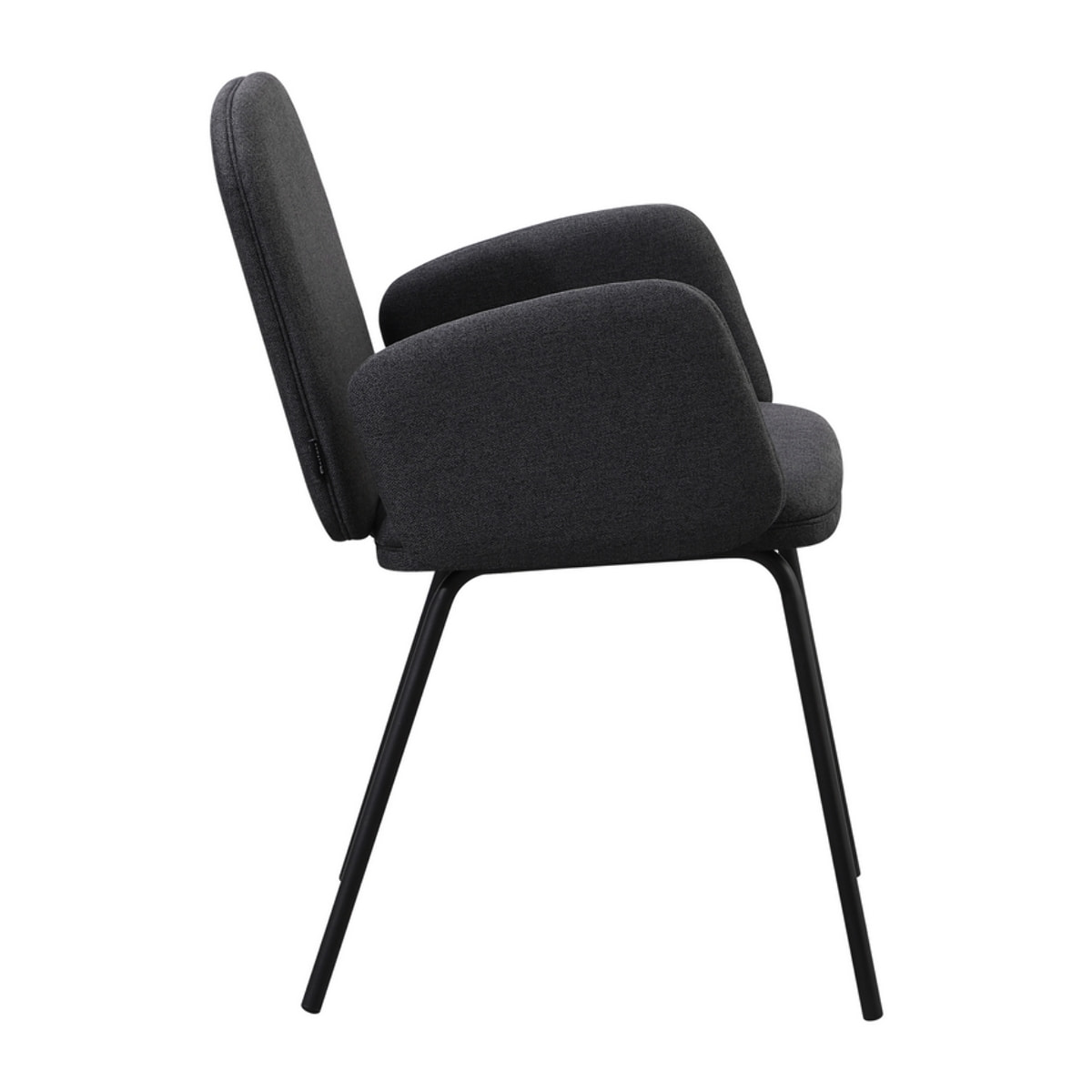 Coppia di sedie con braccioli in tessuto grigio scuro - Kendal