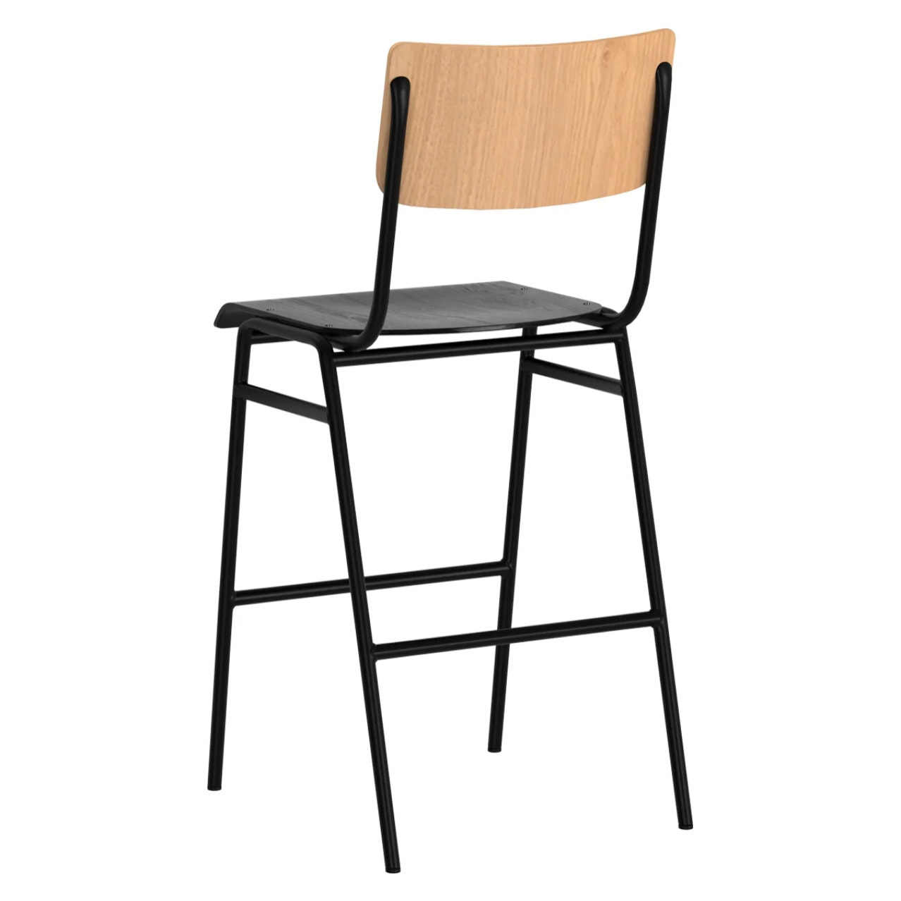 Lot de 2 chaises pour îlot central 66 cm en bois clair et noir - Clem