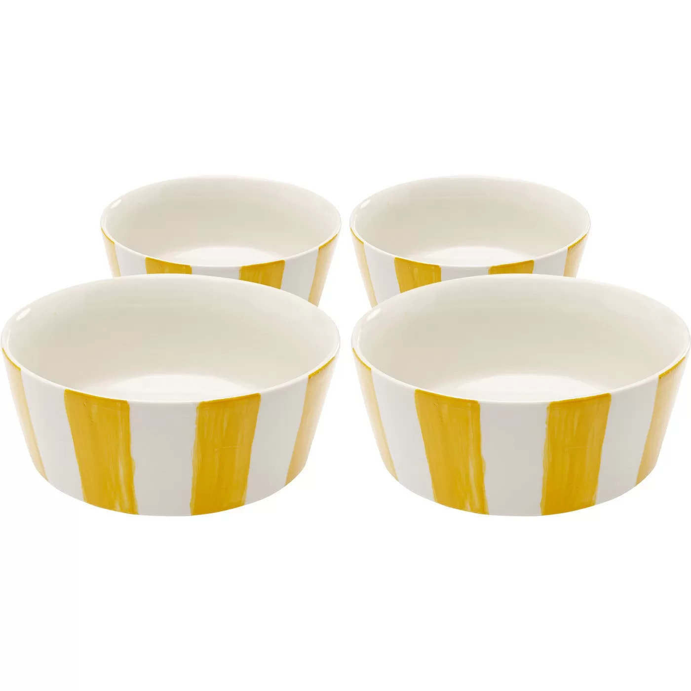 Bols Cocina jaunes et blancs 14cm set de 4 Kare Design