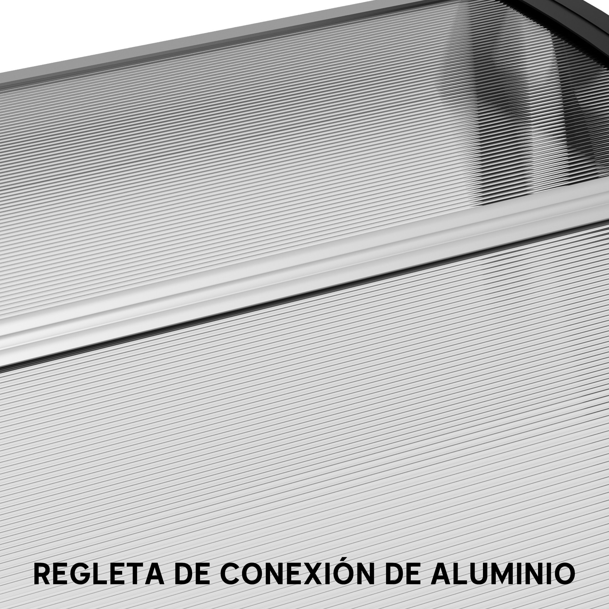 Marquesinas Exterior para Puertas y Ventanas, 195x75 cm, Tejadillo de Protección contra Sol y Lluvia, con Cubierta de Policarbonato, Soporte de Aleación de Aluminio, Blanco