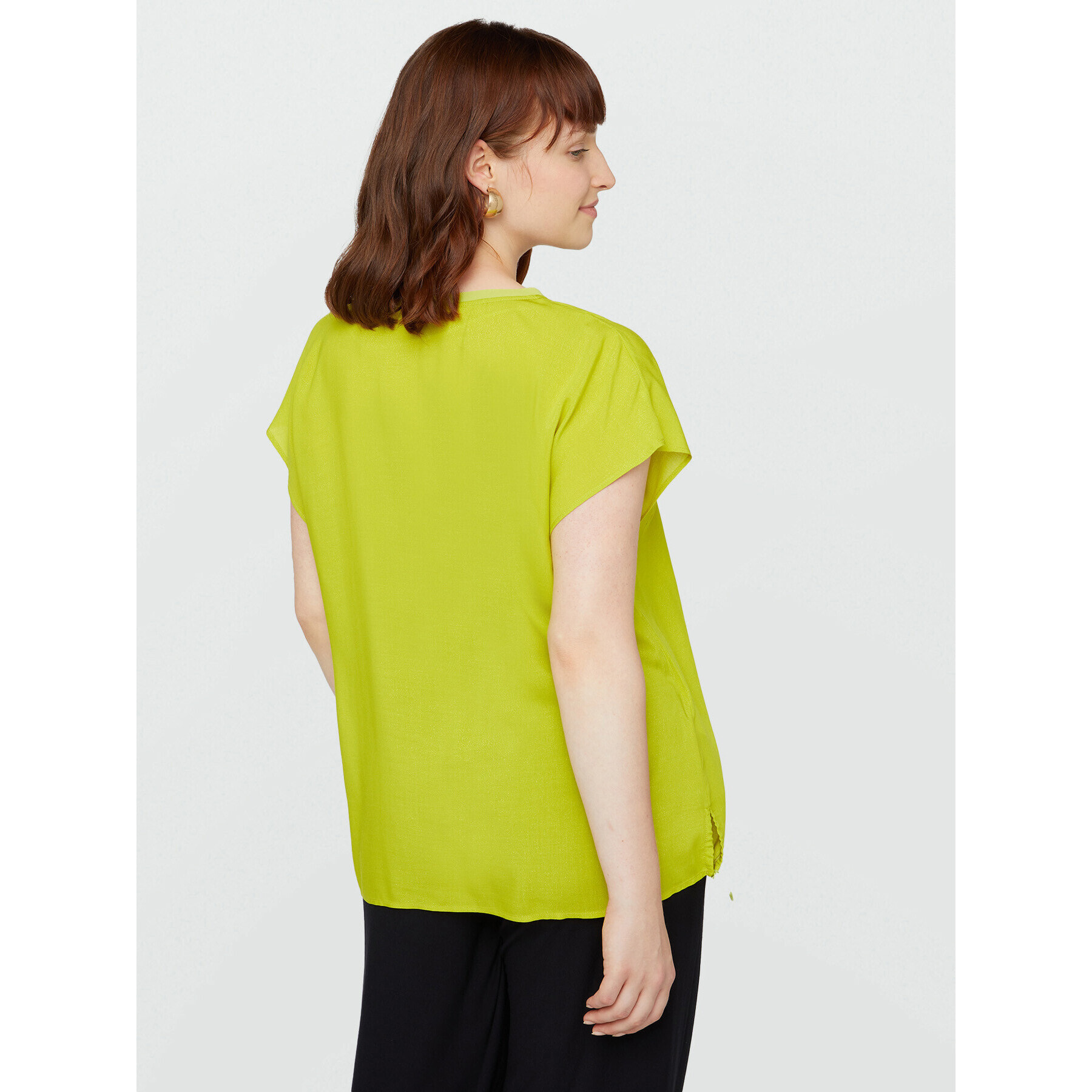 Fiorella Rubino - Blusa de lúrex con cordones - Verde claro