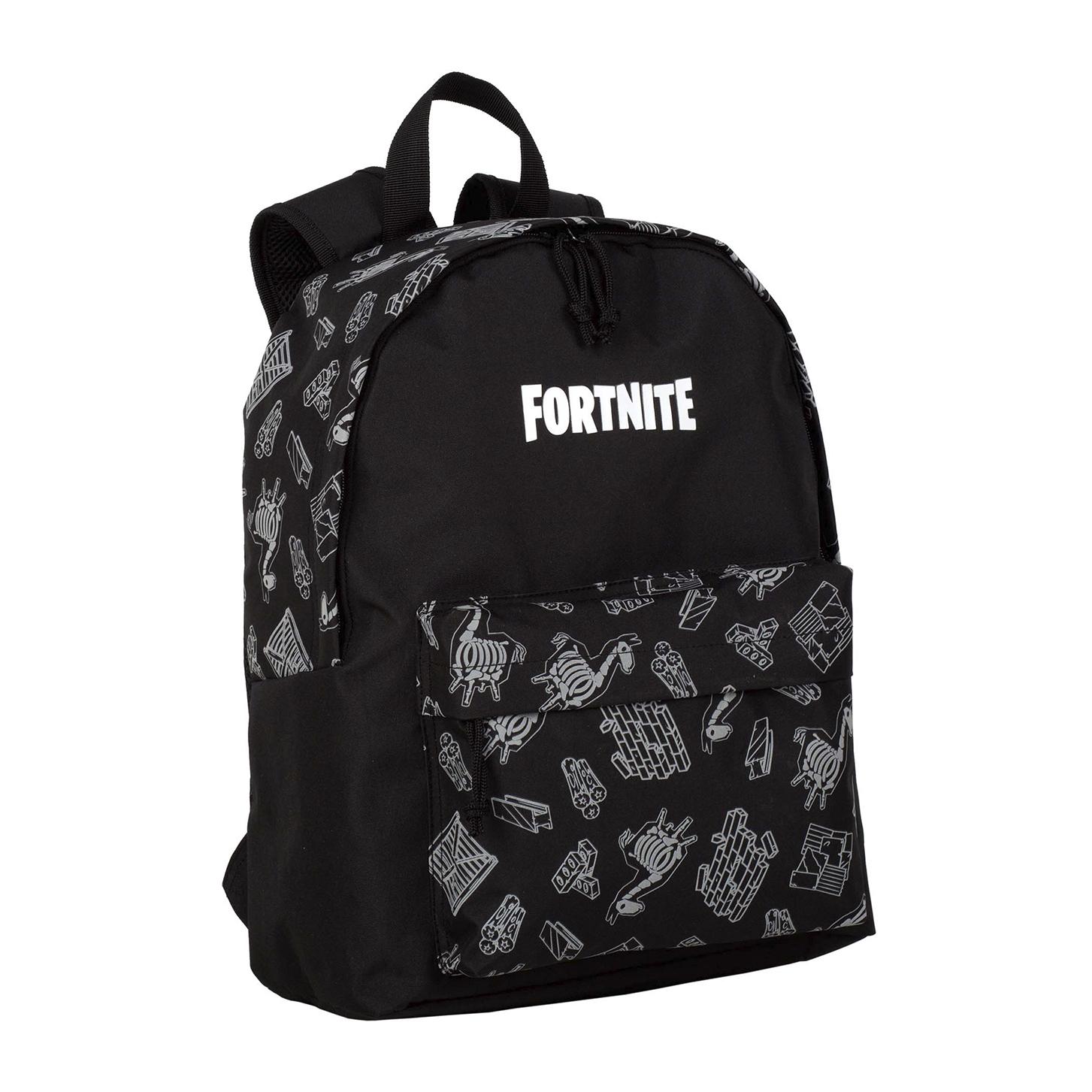 Fortnite Dark Black mochila americano, brilla en la oscuridad. Compartimento portalaptop.