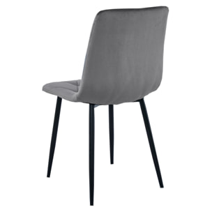Sedia Libra in velluto grigio scuro con gambe nere