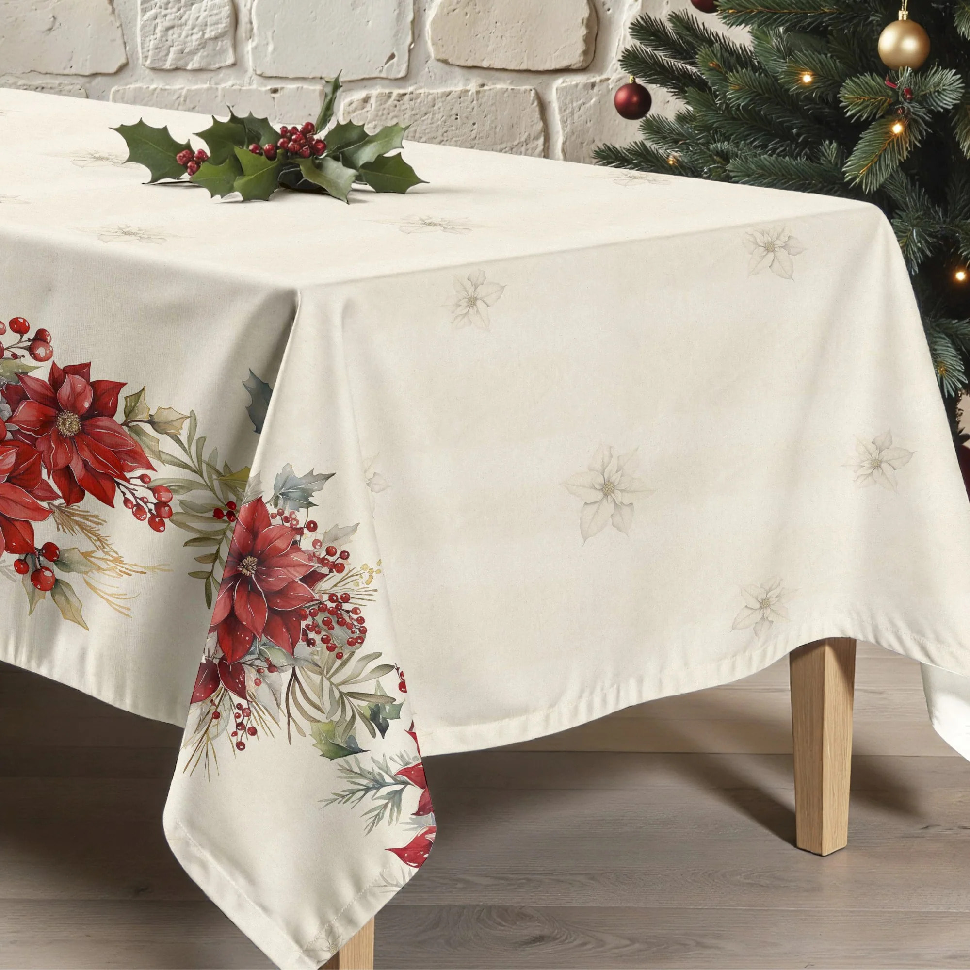Nappe anti-taches Holiday ponsettia 1225