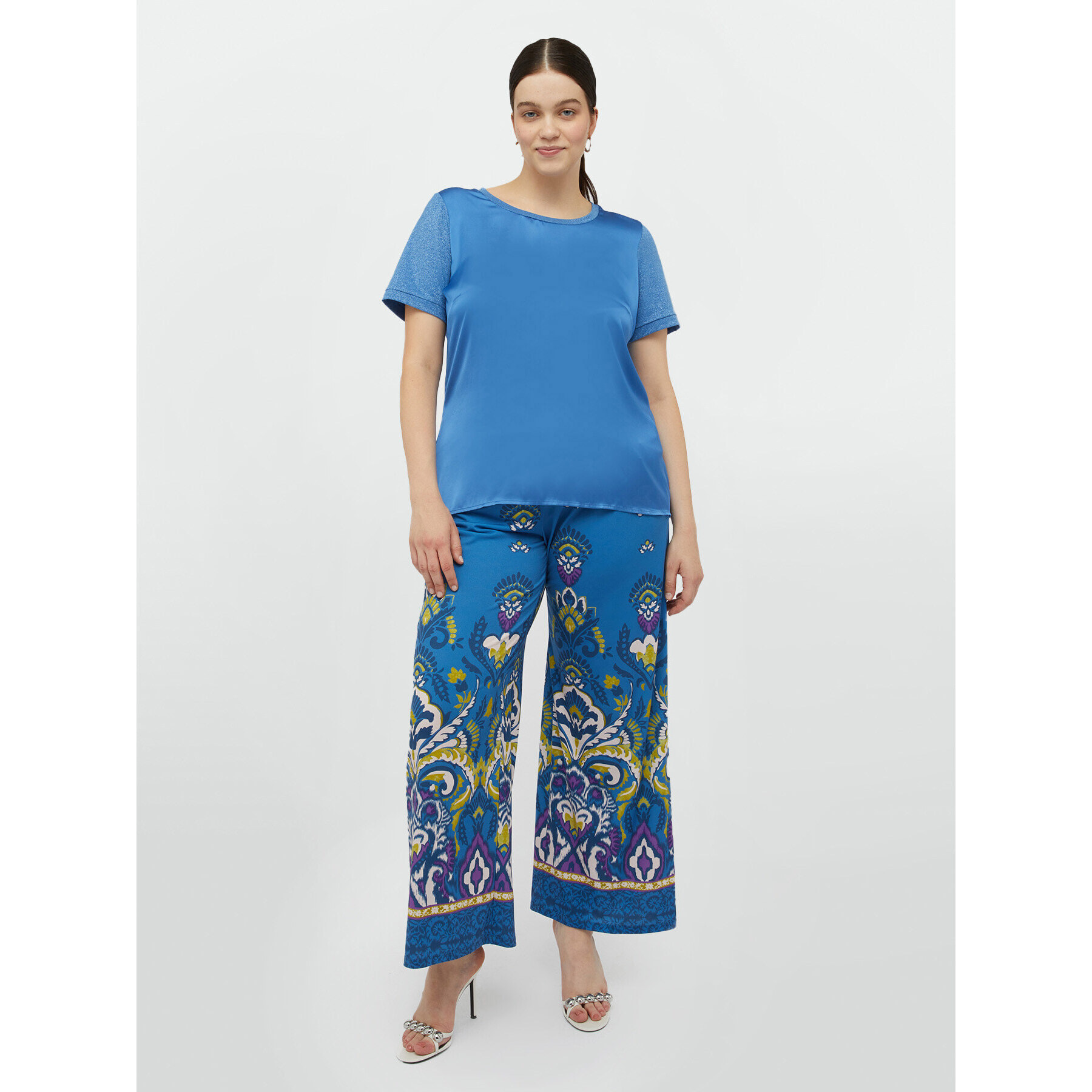 Fiorella Rubino - Pantaloni in raso stampato - Blu