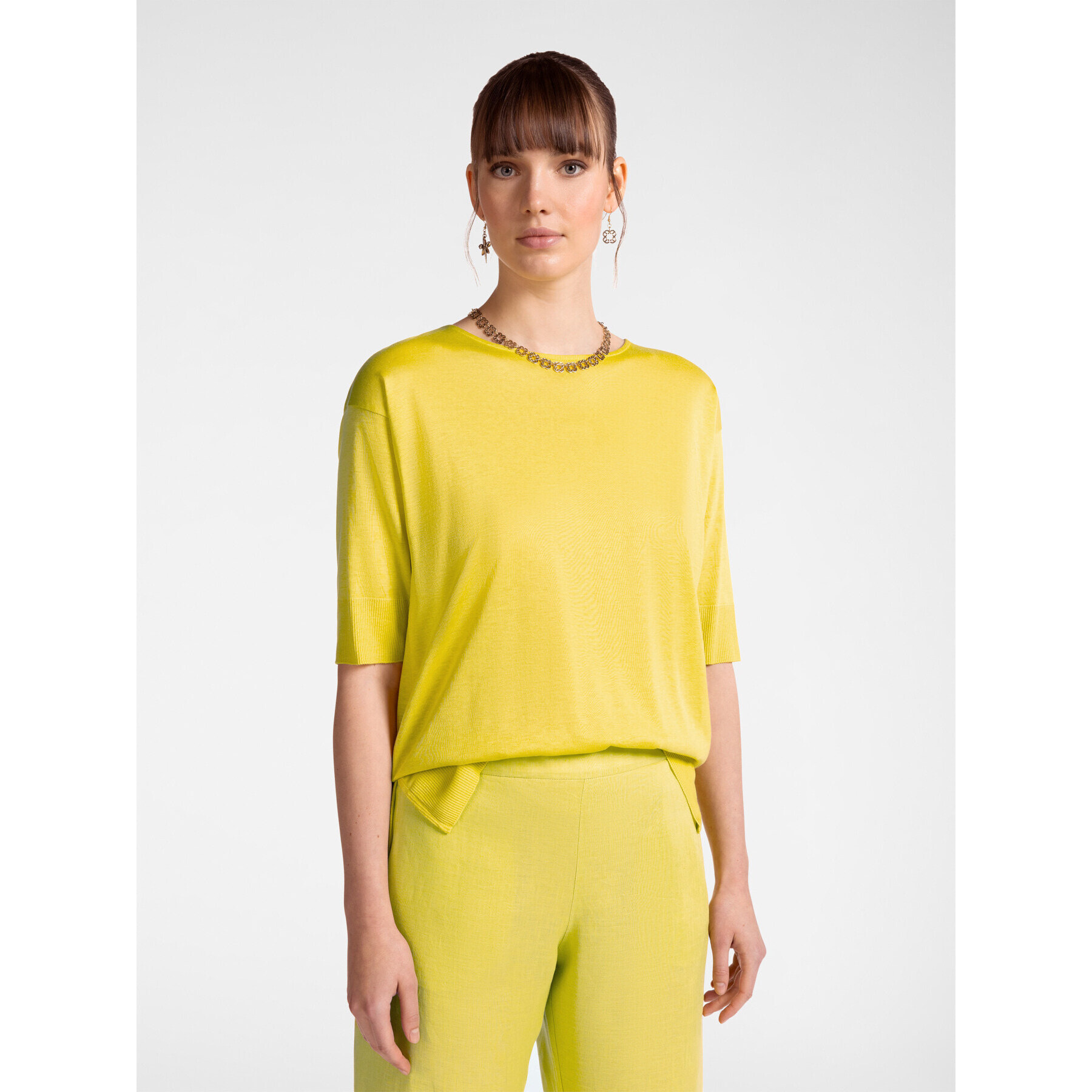 Elena Mirò - Camiseta de tejido de punto tricot - Amarillo