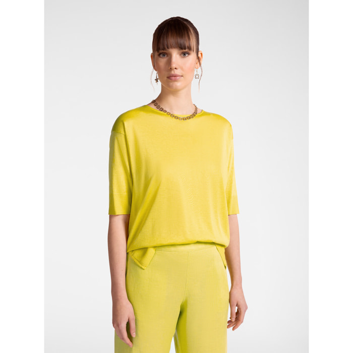 Elena Mirò - Camiseta de tejido de punto tricot - Amarillo