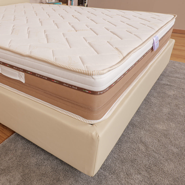 Materasso Memory 4 strati mod. BAMBOO PULSE Matrimoniale mis. 160x200 alto 25cm rivestimento sfoderabile - Sleepy Italy