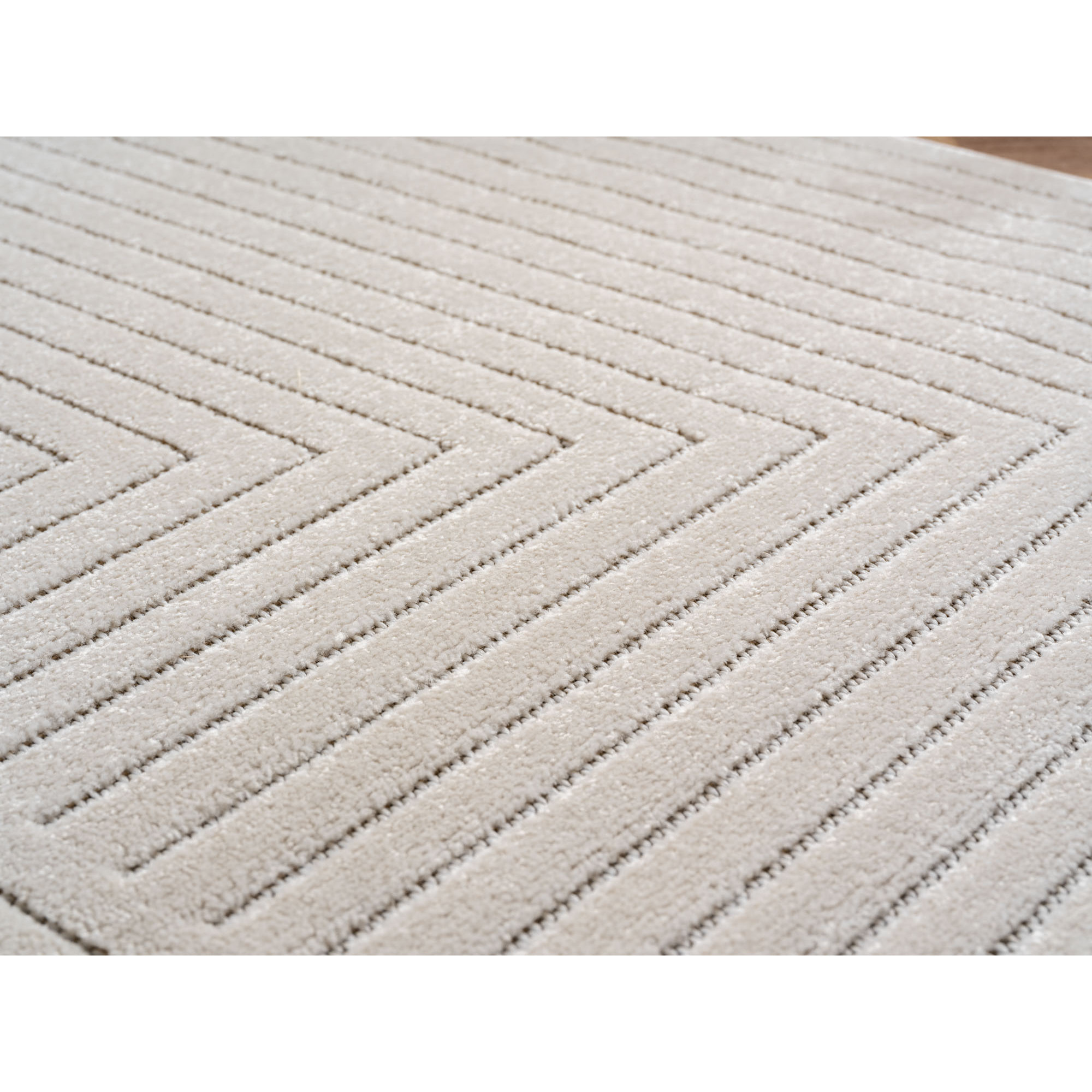 ALVORA - Tapis intérieur/extérieur crème à motif graphique
