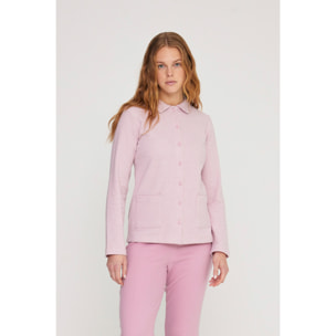 Pigiama donna heart in punto milano aperto davanti con collo camicia Noidinotte