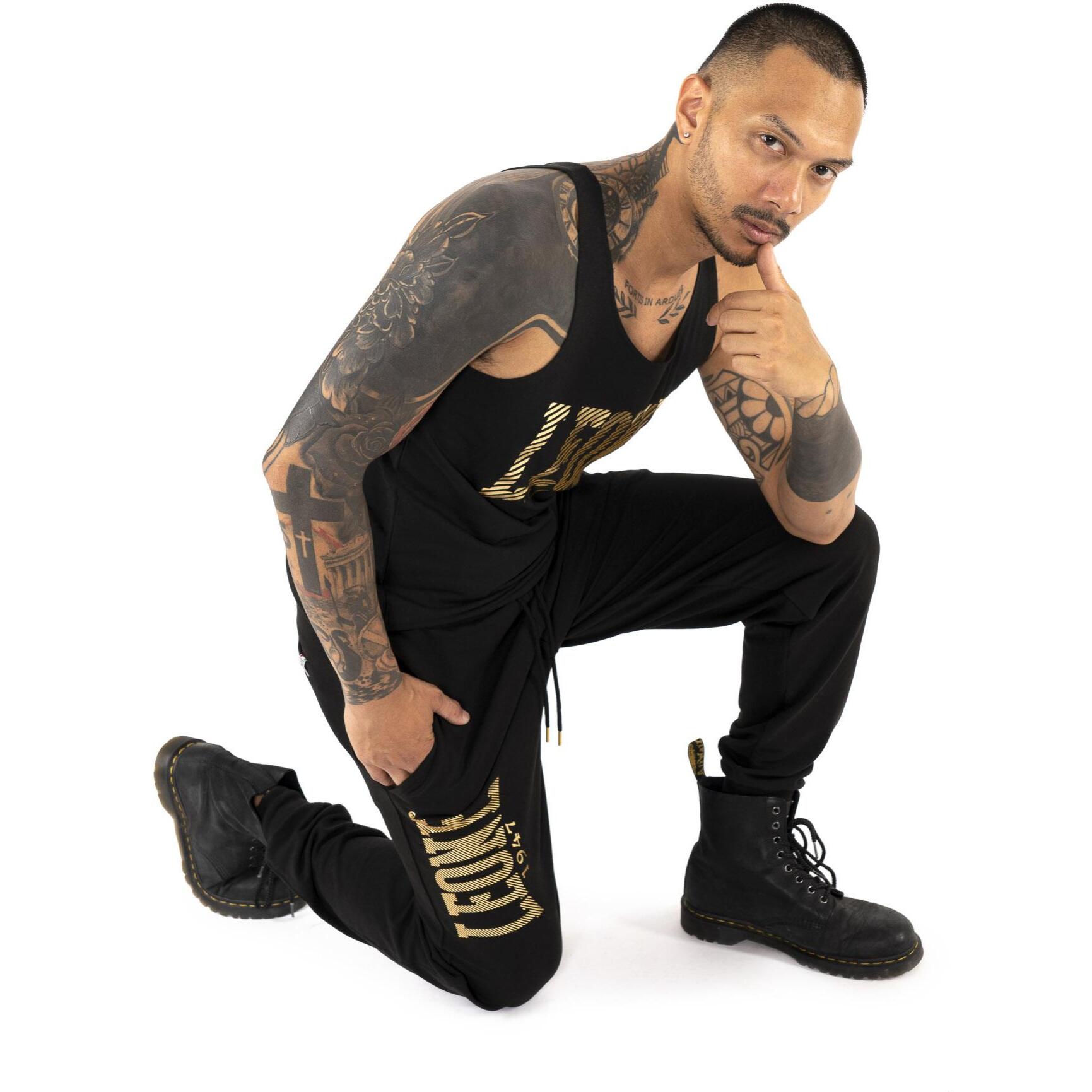 Pantaloni da uomo in cotone non garzato Leone Stripe Gold