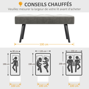 Banquette bout de lit design contemporain noir gris