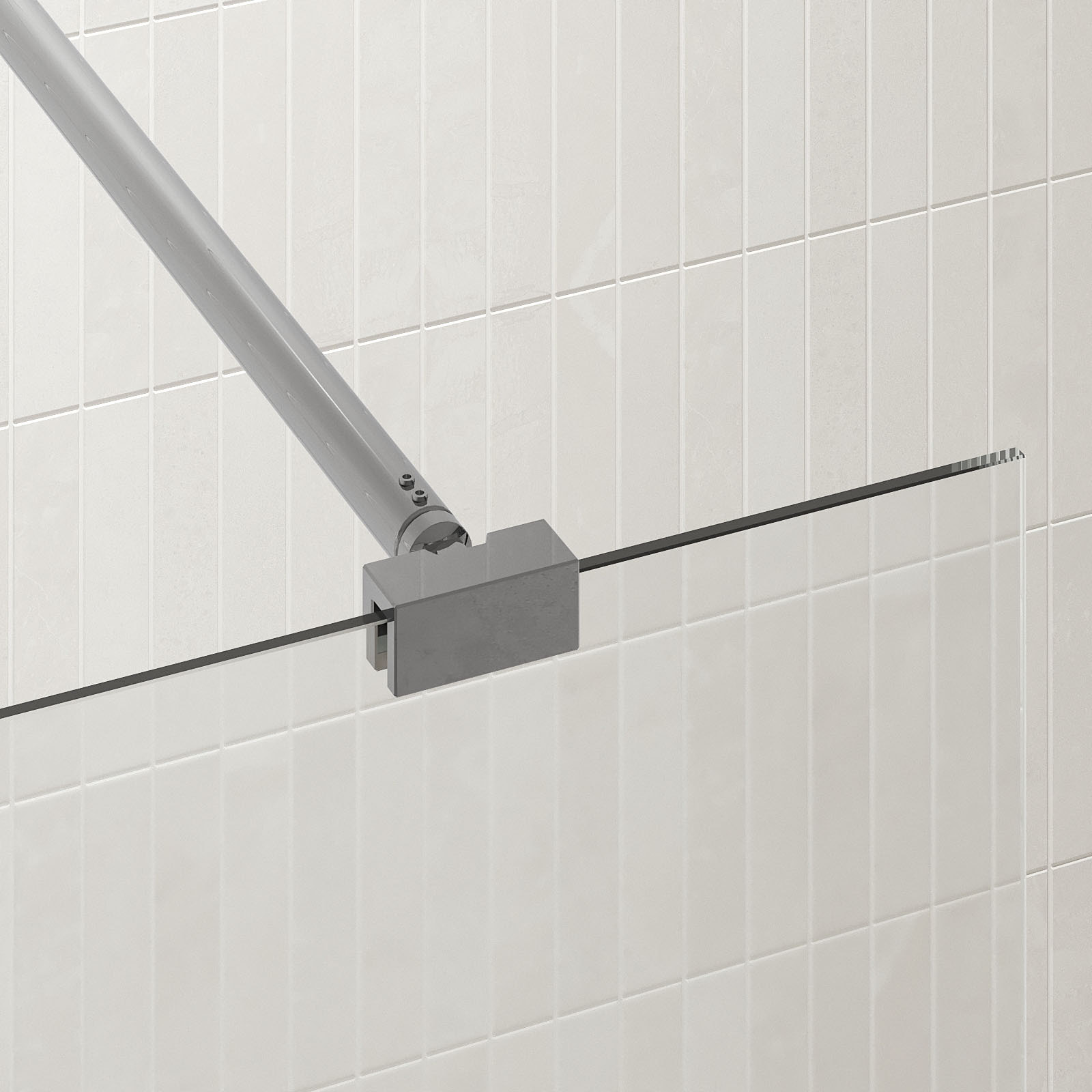 Barre de Fixation Chromée Recoupable pour Paroi de Douche - Longueur 100 cm
