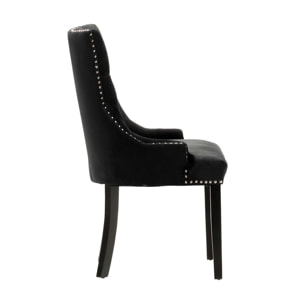 Silla Tachuelas Velvet Negra Harpers 56x62x96cm