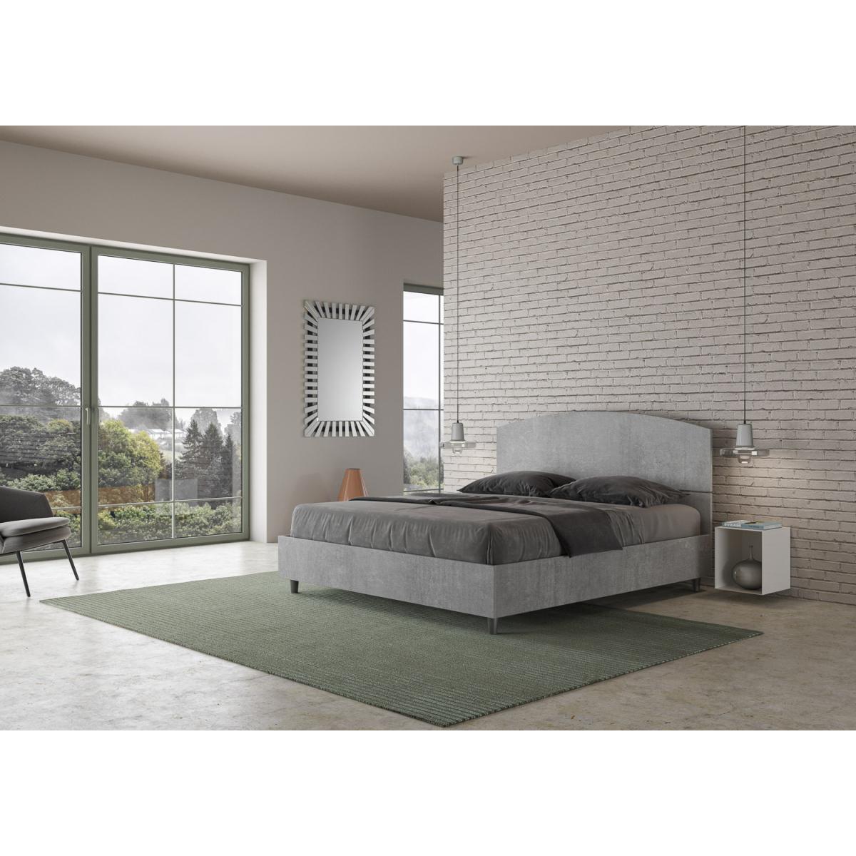 Lit coffre 160x190 gris béton Dora