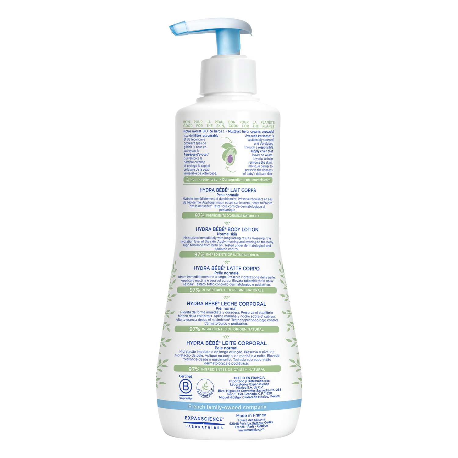 Hydra Bébé Bio - Lait Corps Peau Normale 500 ml