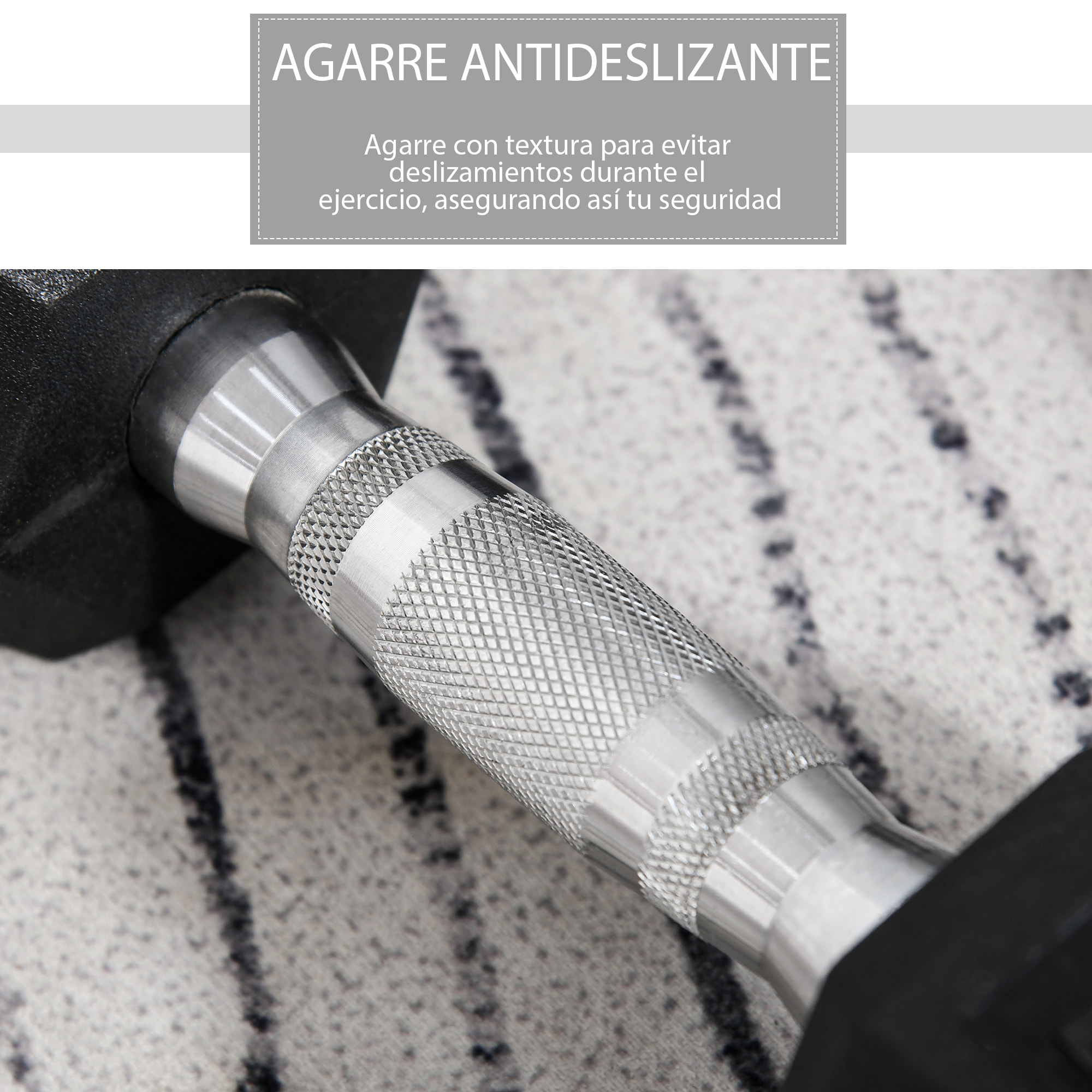 Juego de Mancuernas de 10kg con Barra de Conexión Metálica y Cabeza Hexagonal Juego de Pesas 20kg Total para Entrenamiento en Casa Gimnasio Oficina Negro y Plata