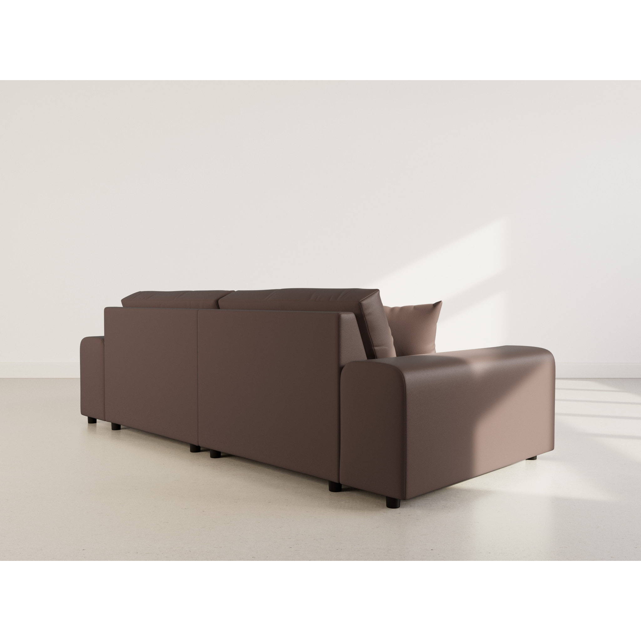 Garance - canapé d'angle réversible 4 places en simili - Marron