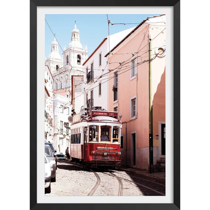 Affiche welcometoportugal Affiche + cadre en bois - Noir