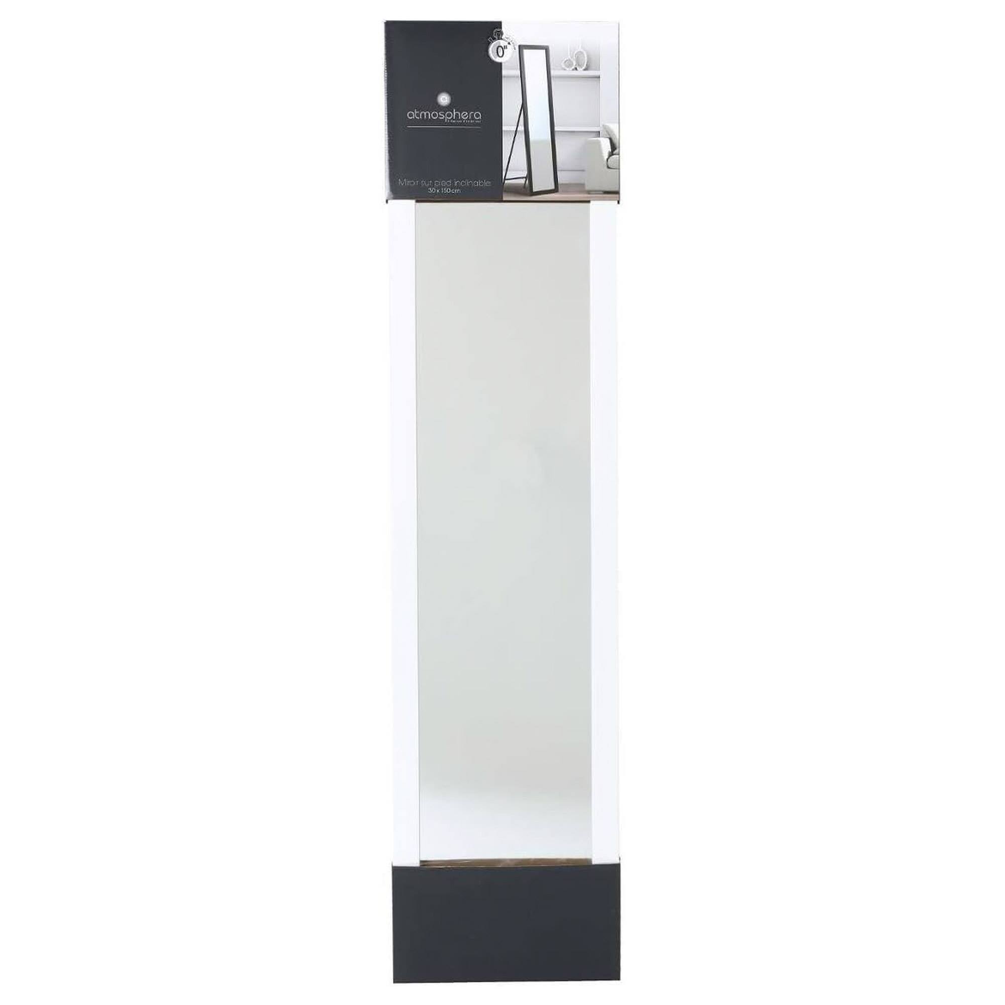Espejo de pie clásico, 35 x 155 cm, blanco
