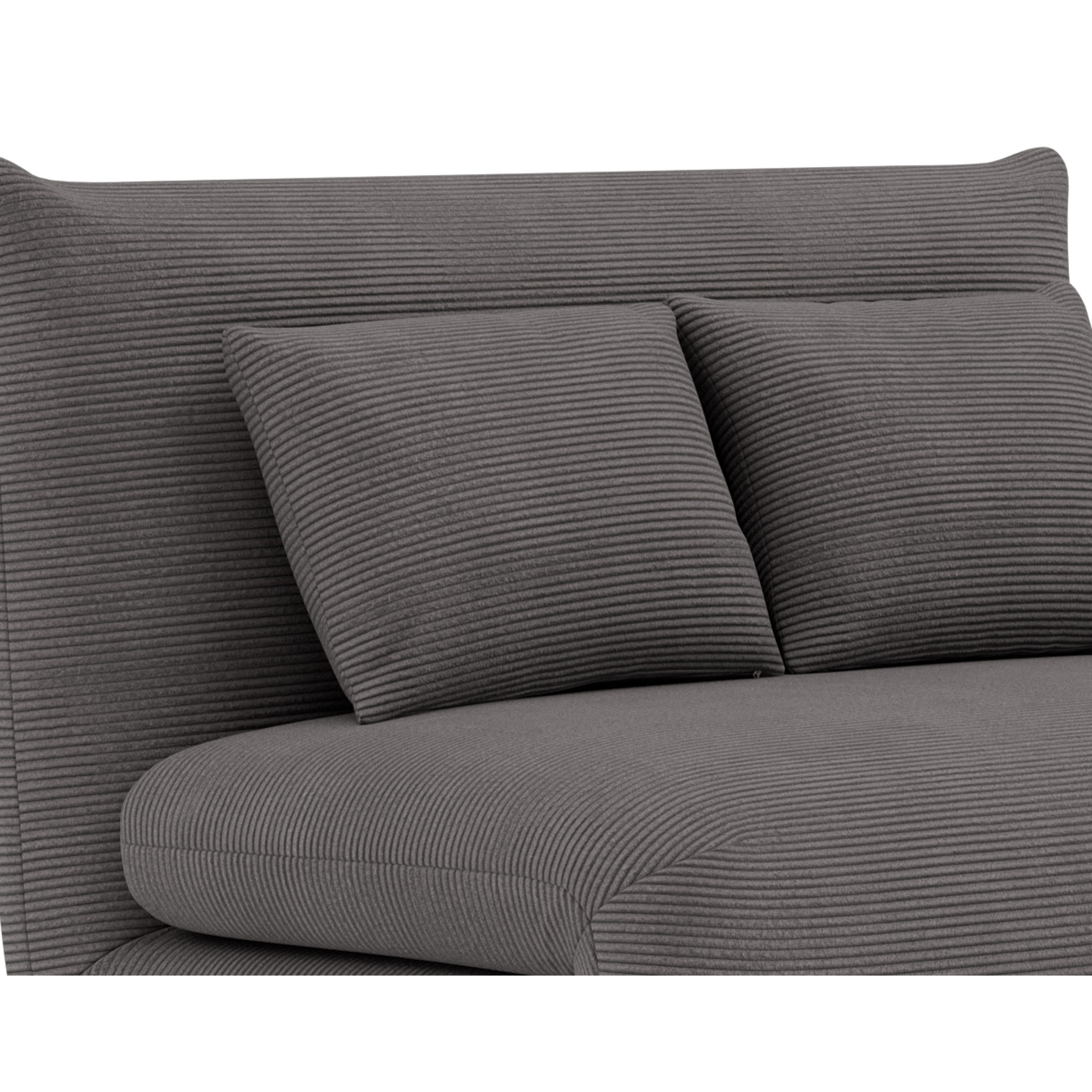 Lumi - Banquette convertible clic-clac 1 place en velours côtelé - Gris