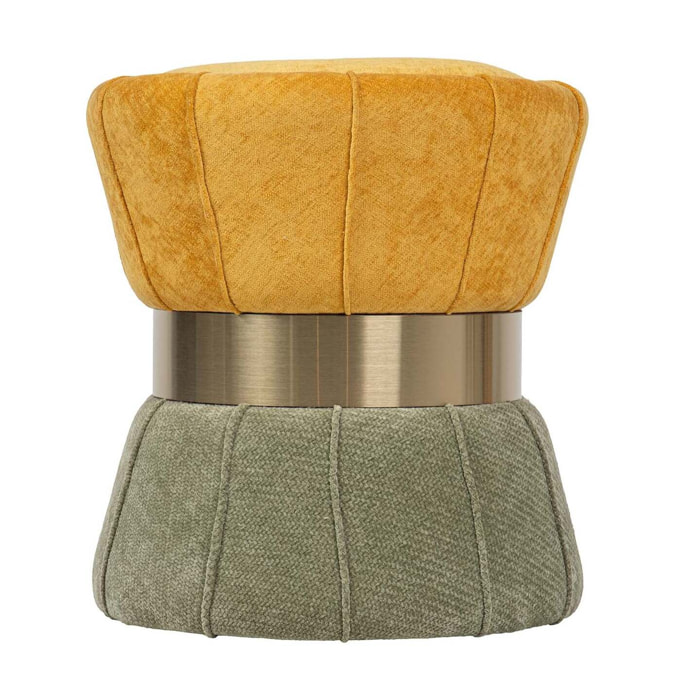 Puff Velvet Verde Amarillo 40x40x44 Cm