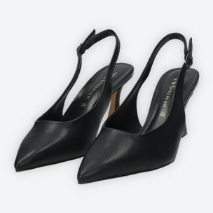 Décolleté sling back Donna Tata Italia Nero