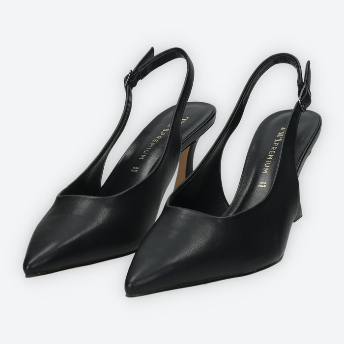 Décolleté sling back Donna Tata Italia Nero