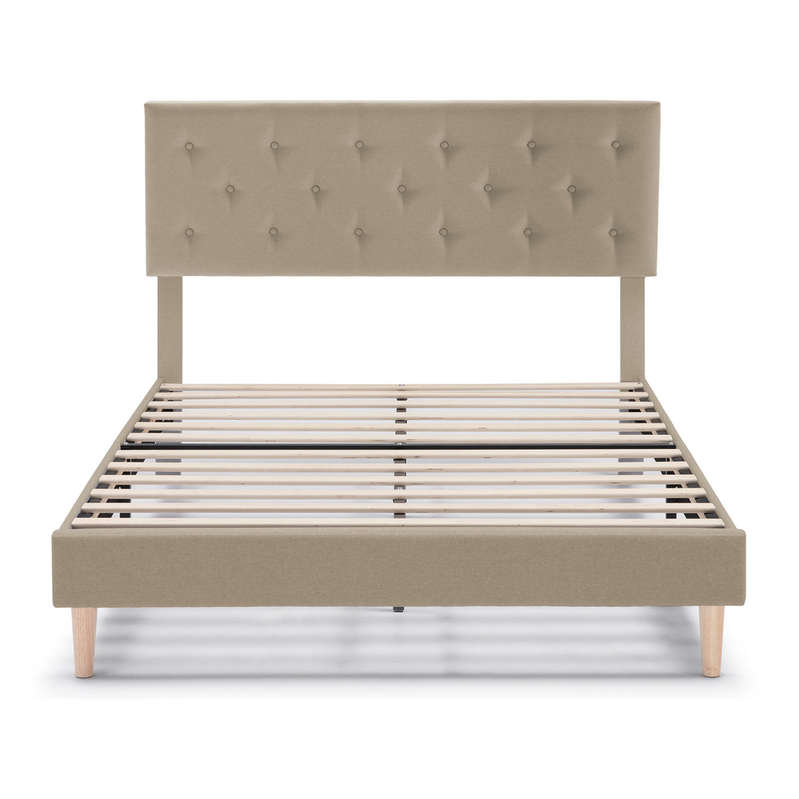 Estructura de cama tapizada Rosi de 30 cm Beige