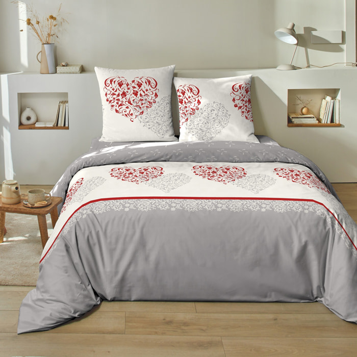 Parure housse de couette flanelle multicolore