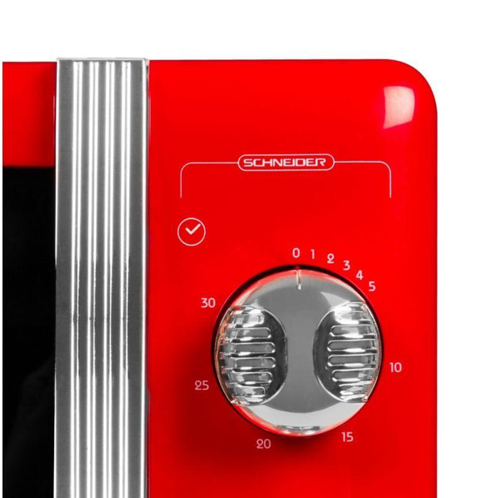Micro-ondes vintage 20 L rouge SMW20VMR de Schneider